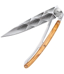 Deejo DEE1AB106 37g Tattoo Linerlock Knife Olive Wood