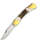 Schrade SCH06 Stag Handle Folding Lockback Pocket Knife