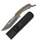 Albainox K25 32378 Clip Point Fixed Blade Knife - Tan