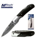 MTech Evolution MTE-FDR008-BK Faux Damascus Back Lock Knife | Ebony