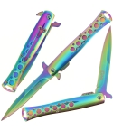 GOL-456RB 9.2" Rainbow Stiletto Lock Knife