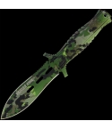 Albainox 32247 Vappar River Fixed Blade Knife - Green Camo