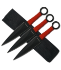 Perfect Point RC-086-3R 3pc Red Kunai Throwing Set