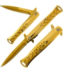 B016GLD All Gold Linerlock Stiletto Knife
