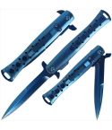 GOL-456BL 9.2" Blue Anodized Stiletto Lock Knife