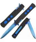 GOL-963BL Italian Godfather Style Stiletto Folding Knife - Blue
