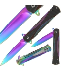 K-LK-075 Classic Style Stiletto Folding Knife - Rainbow