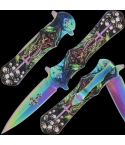 Golan GOL-345RB Rainbow Folding Knife with Steel Handle