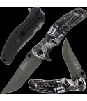 Golan GOL-539BK Black & White Folding Knife with Ferryman Handle