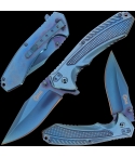 Golan GOL-534BL Blue Anodised Folding Knife with Steel Handle
