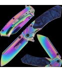 Golan GOL-531BL Rainbow Folding Knife with Blue Pearl Handle