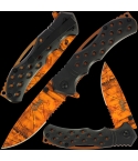 Golan GOL-538OR Orange Camo Folding Knife with Black ABS Handle