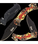 Golan GOL-536YL Folding Knife with Yellow Camo Handle