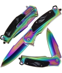 Golan GOL-561BKP Rainbow Folding Knife with Black Pearl Insert