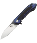 BTKG11G1 Bestech Beluga Linerlock Pocket Knife Black and Blue