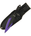 KNI-004 Black and Purple Throwing Knife Set - 3pc