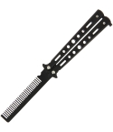 Black Stainless Steel Balisong Comb Trainer