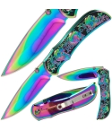 Rainbow Skull Lock Knife