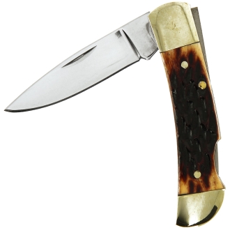 Bone Handle Pocket Knife with Copper Ferrules