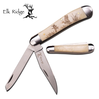 Elk Ridge ER-220DK Gentleman's Trapper - Ox Bone