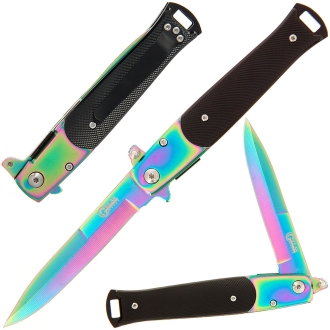 Golan GOL-721RB 8.5" Stiletto Rainbow Lock Knife