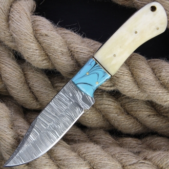 Damascus DM1275 Hunter Bone Fixed Blade Knife