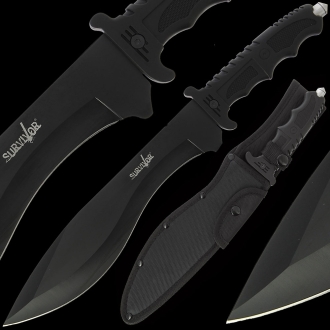 Survivor Black Survival Kukri Knife