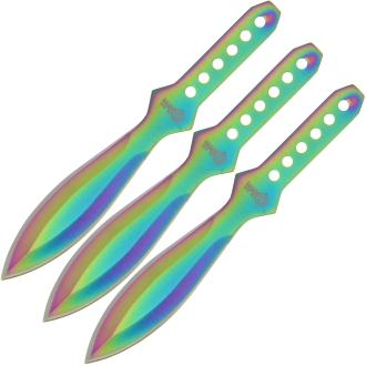 Golan GOL-1283RB-60 Rainbow Coated Throwing Knife Set