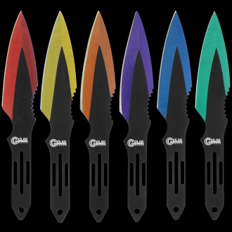 Golan GOL-2206 Multi-Coloured 6pc Throwing Knife Set