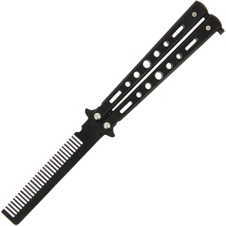 Black Stainless Steel Balisong Comb Trainer