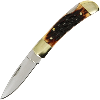 Bone Handle Pocket Knife with Copper Ferrules