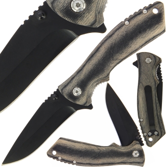 5401WD-GY Lock Knife with Grey with Pakkawood Handle