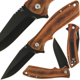 5401WD-RD Lock Knife with Brown Pakkawood Handle