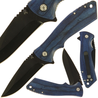 5401WD-BL Lock Knife with Blue Pakkawood Handle
