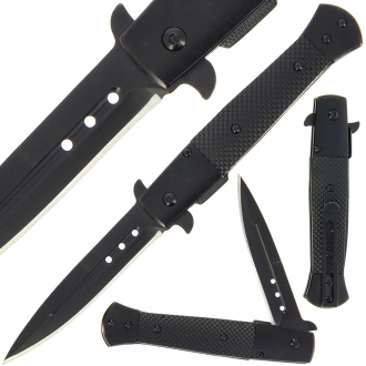 1011-BK-2 Black Lock Knife with Stainless and Aluminium Handle