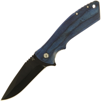 5401WD-BL Lock Knife with Blue Pakkawood Handle